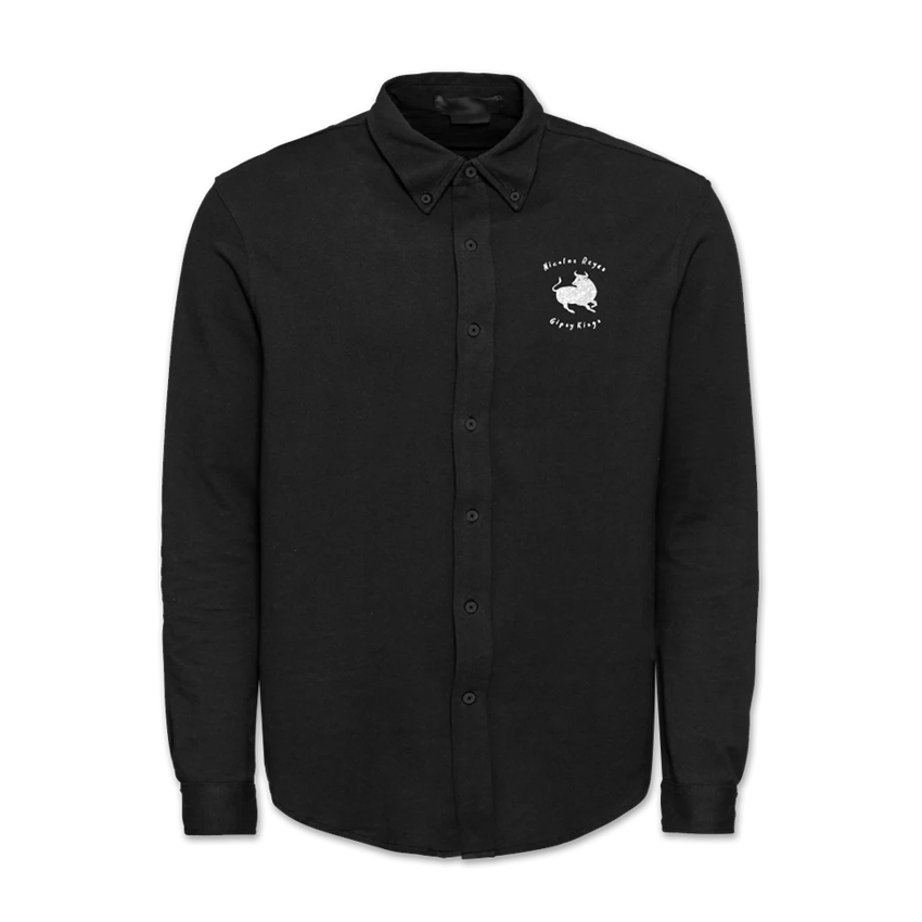 Chemise noire brodée TAUREAU