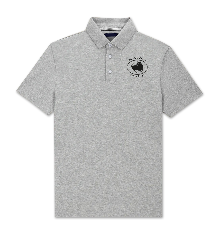 Bull logo grey polo shirt