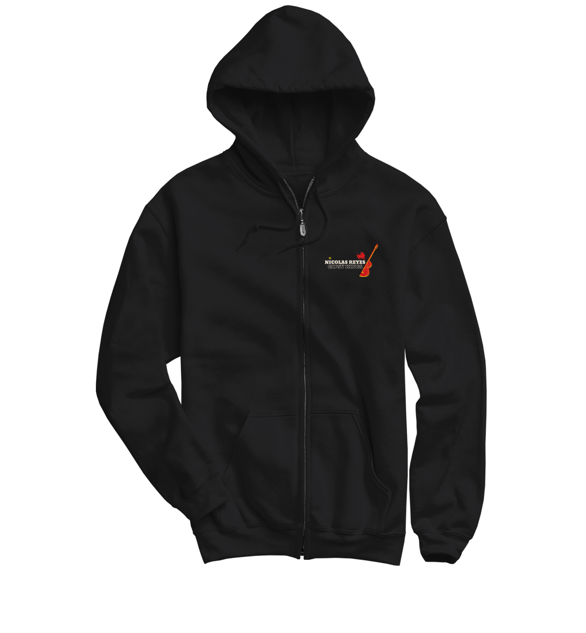 Guitar black zip hoodie